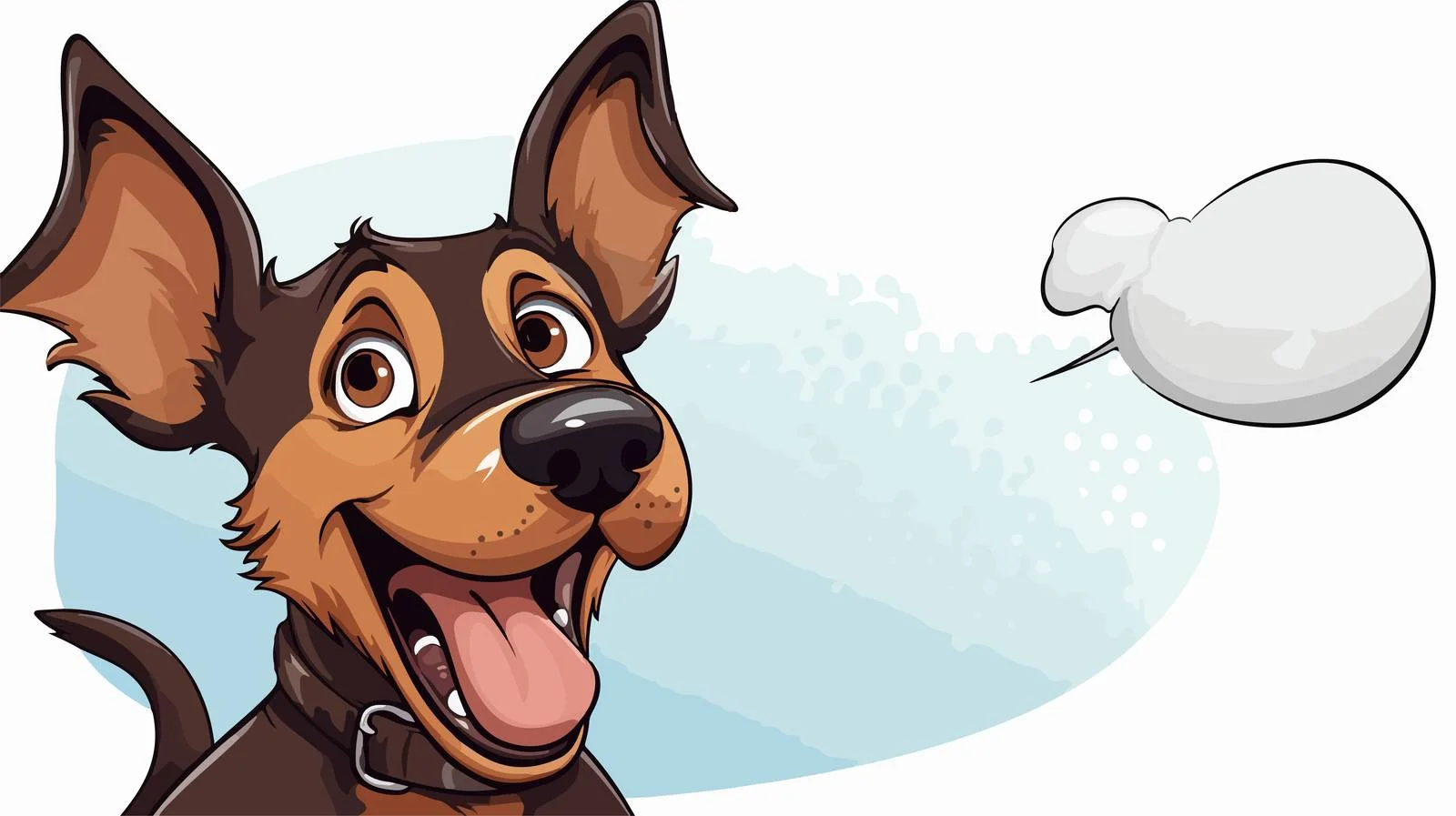Whimsical Dog with Speech Bubble Cartoon — free download from Dotvec