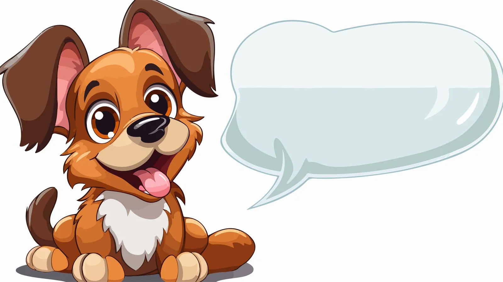 Playful Cartoon Dog with Speech Bubble — free download from Dotvec