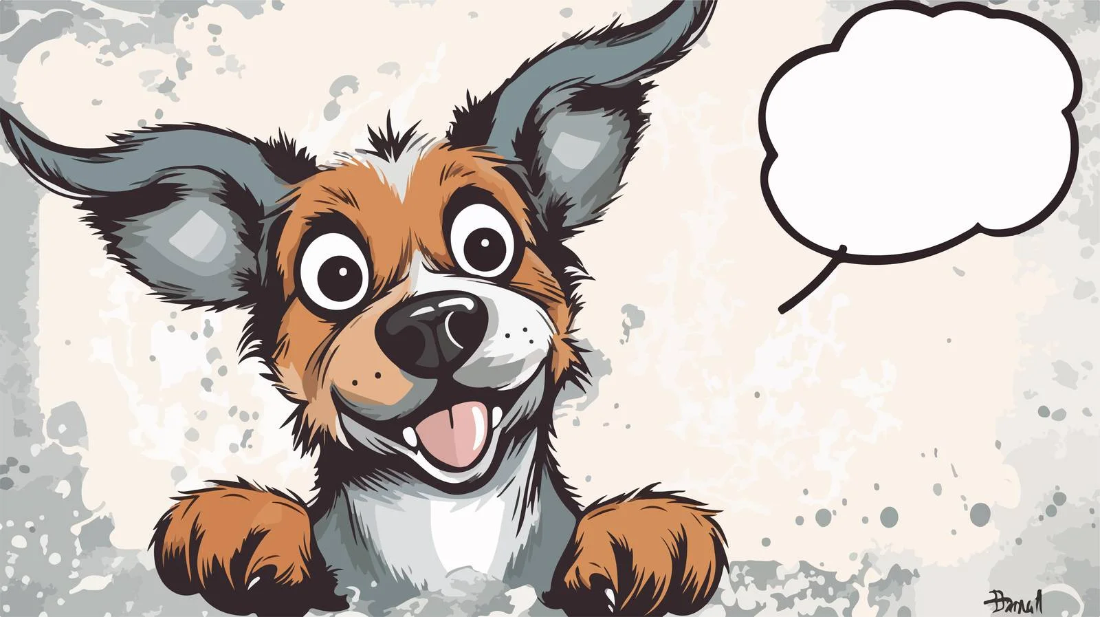 Charming Cartoon Dog with Speech Bubble — free download from Dotvec