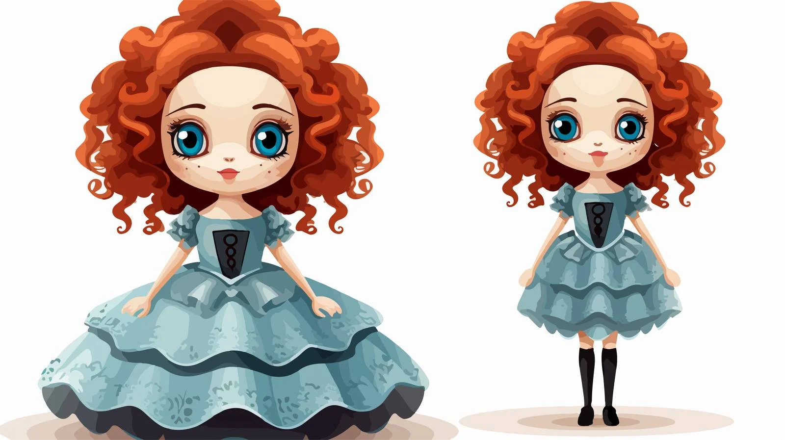 Cartoon Doll Vector Illustration — free download from Dotvec