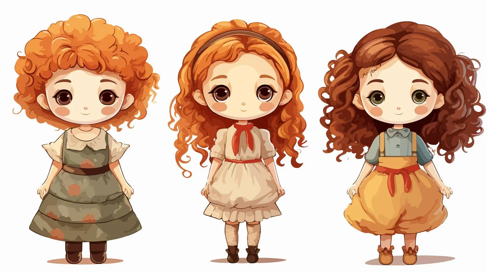 Cartoon Doll Vector Illustration — free download from Dotvec