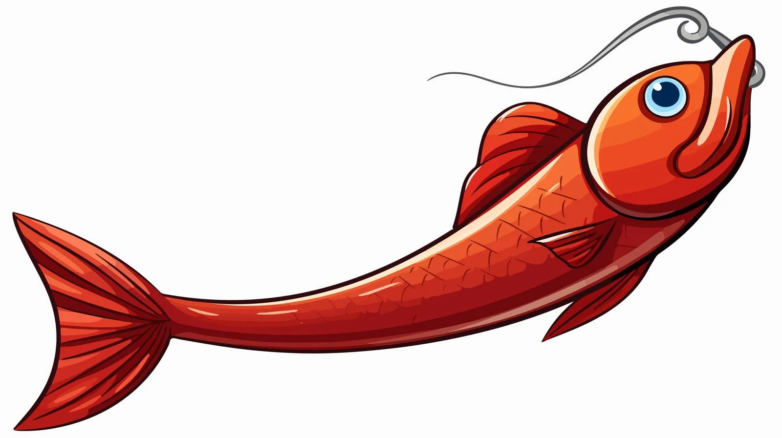 Cartoon Big Fish Hook Illustration — free download from Dotvec