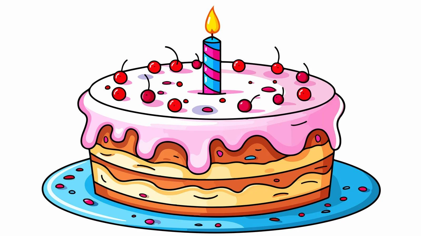 Whimsical Birthday Cake Illustration — free download from Dotvec