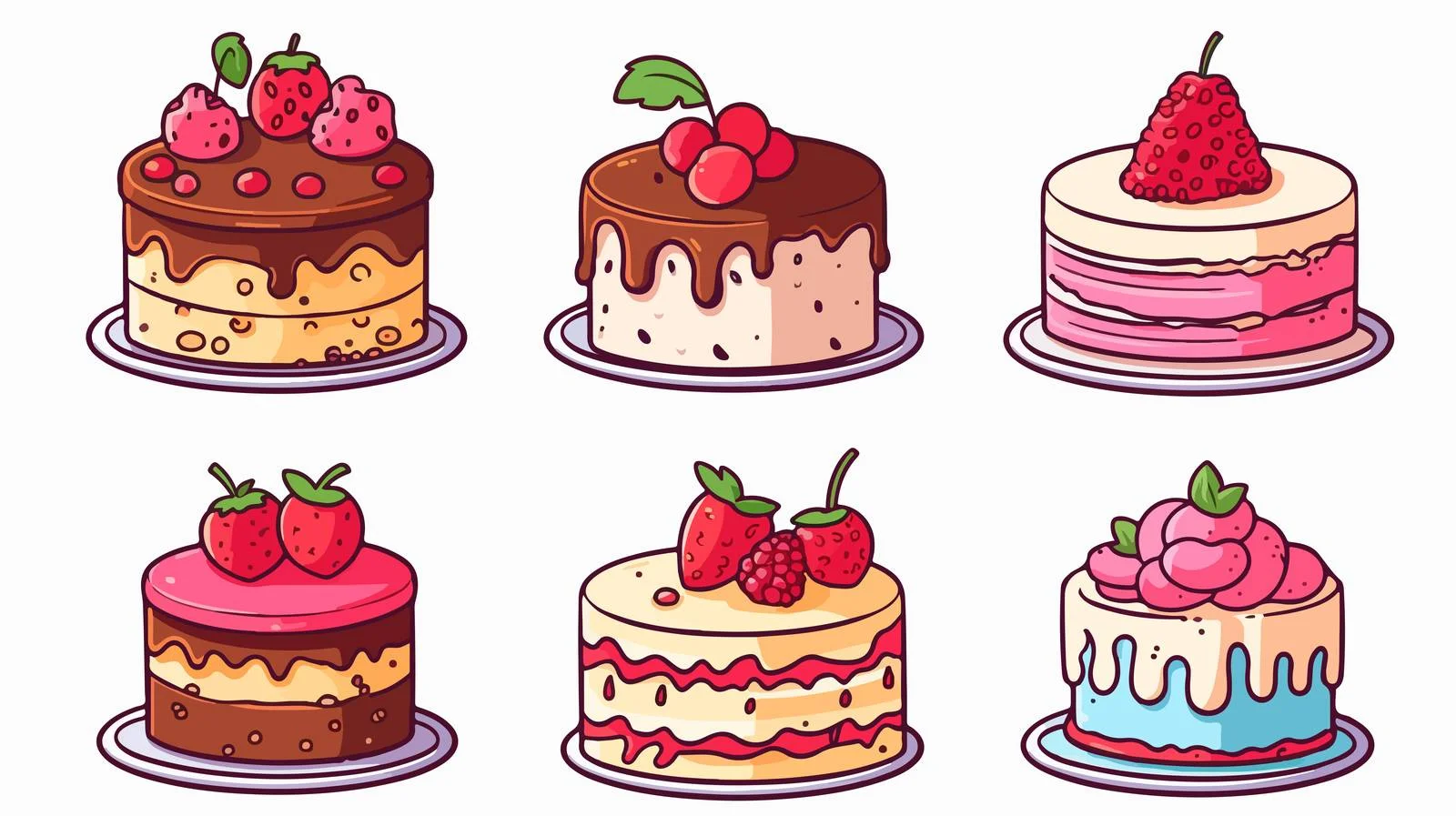Whimsical Birthday Cake Vector Illustration — free download from Dotvec