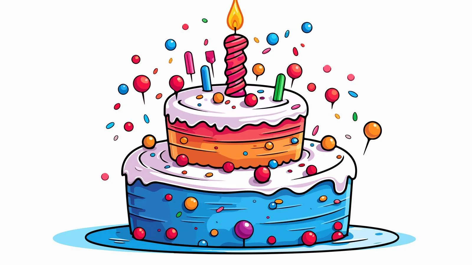 Birthday Cake Cartoon Vector Illustration — free download from Dotvec