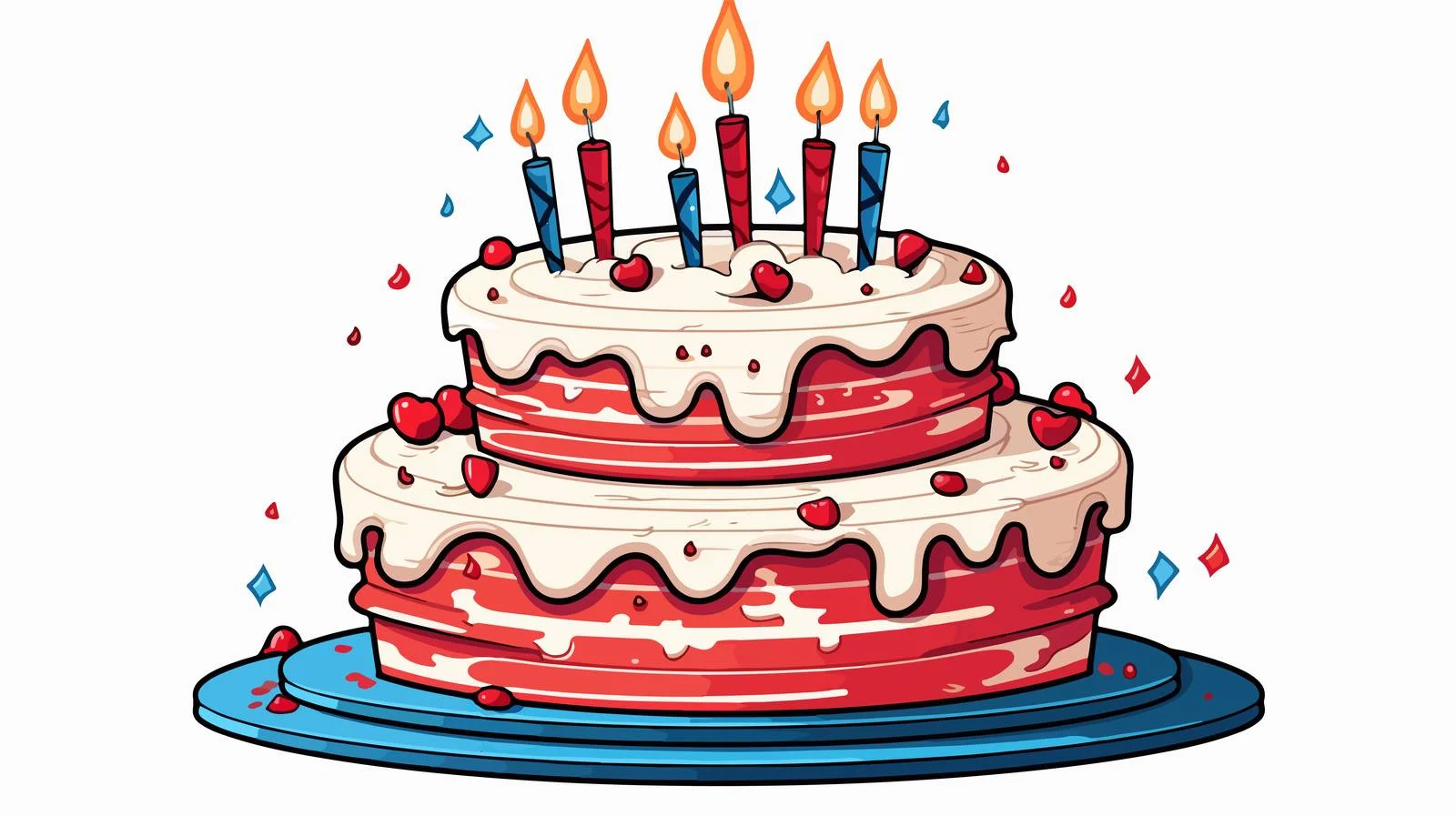 Birthday Cake Doodle Vector Illustration — free download from Dotvec