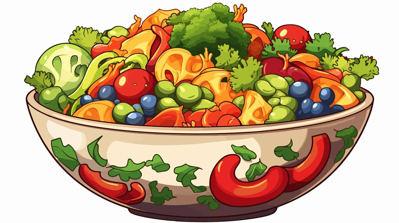 Whimsical Food Bowl Illustration — free download from Dotvec