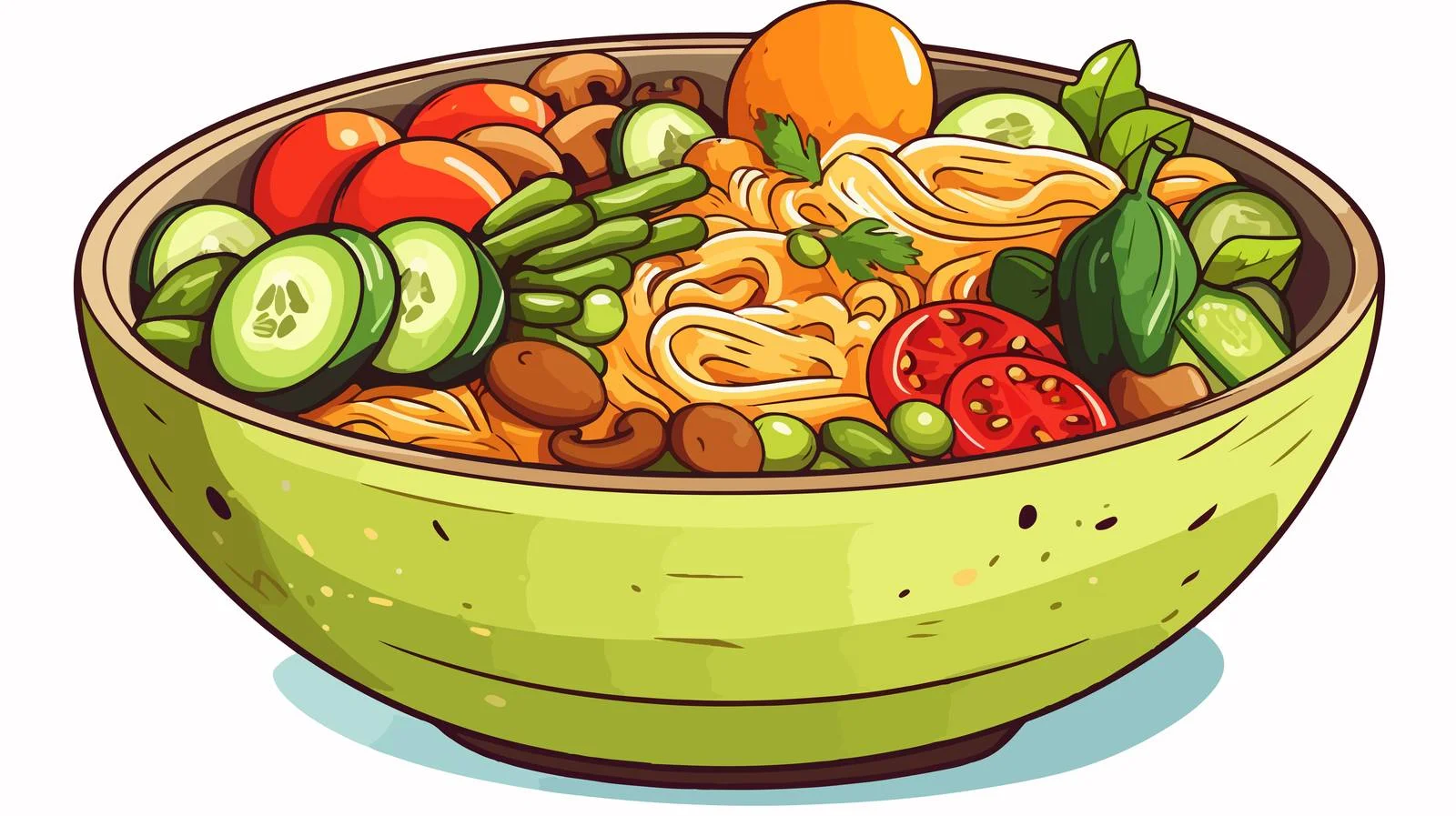 Whimsical Food Bowl Illustration — free download from Dotvec