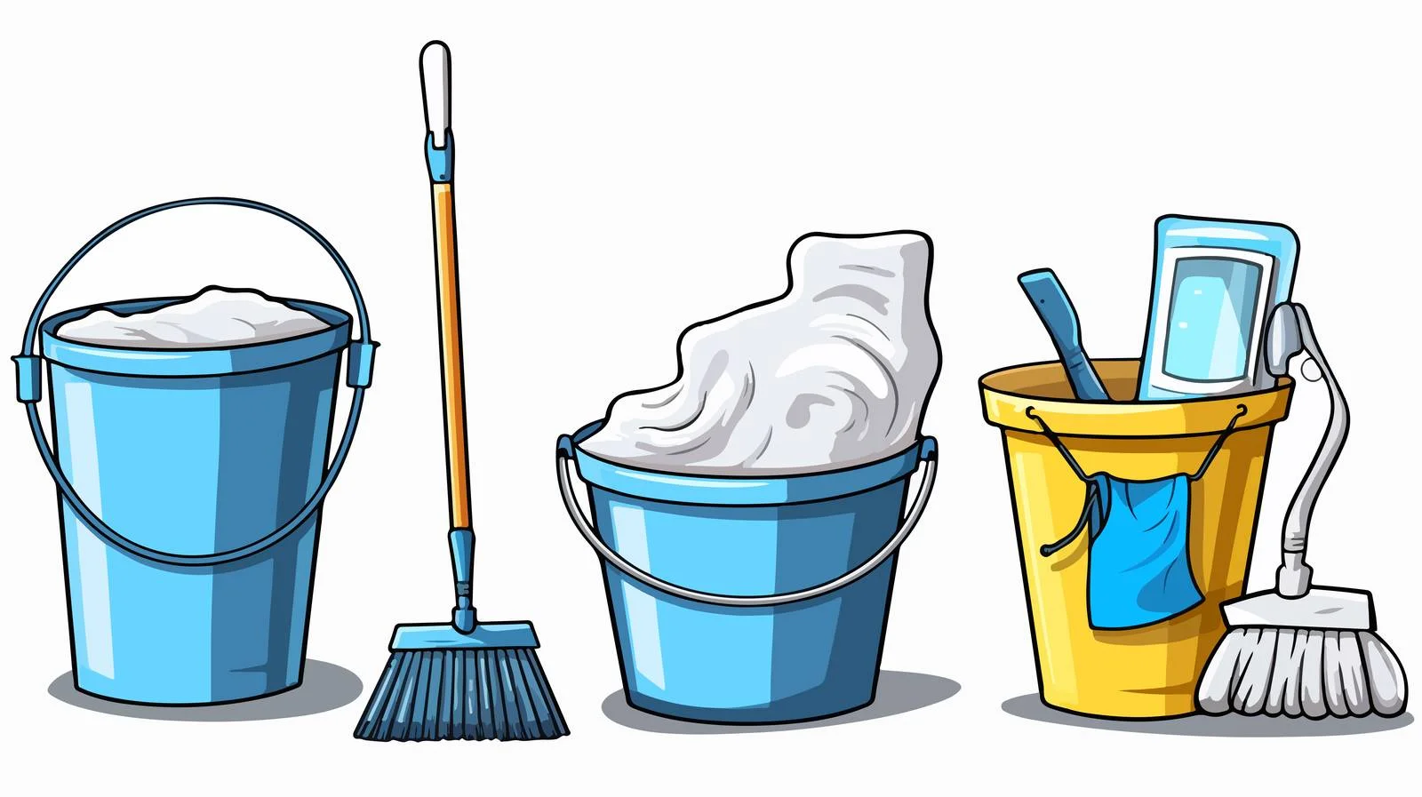 Cartoon Cleaning Tools Illustration — free download from Dotvec