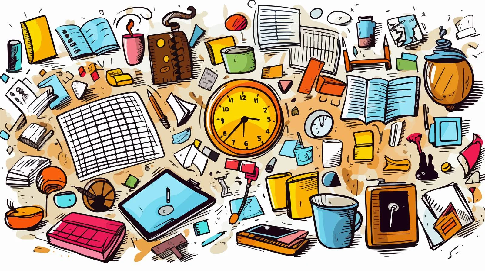 Business Documents Cartoon Doodle Illustration — free download from Dotvec