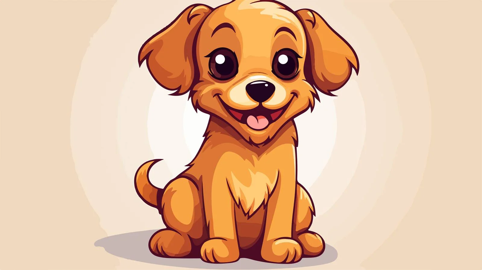 Calm Dog Cartoon Vector Illustration — free download from Dotvec