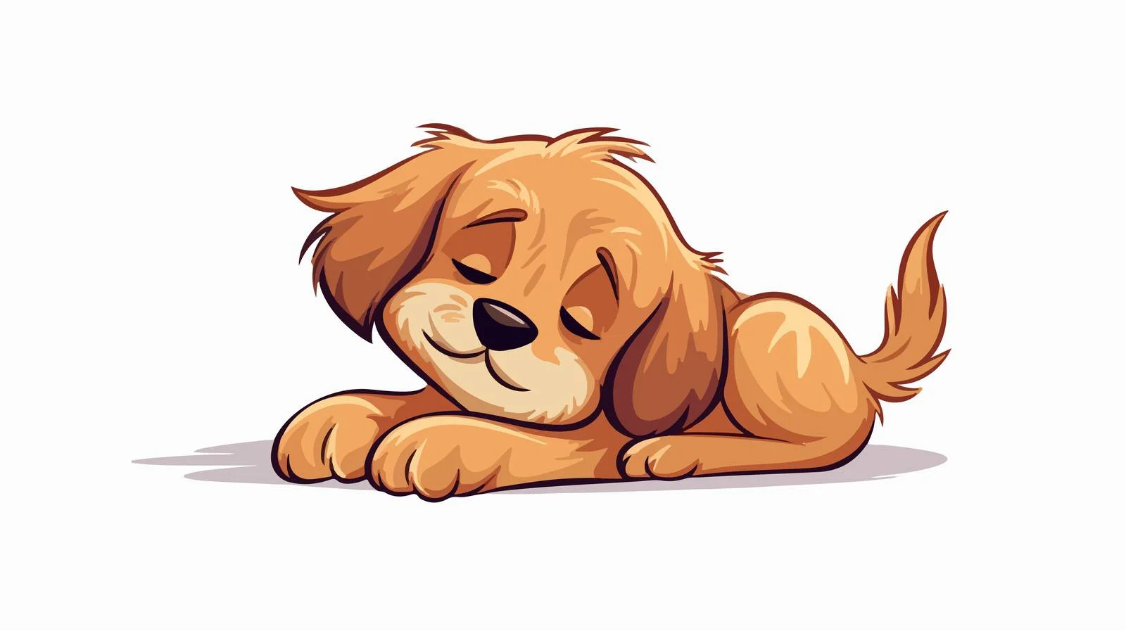 Calm Dog Cartoon Vector Illustration — free download from Dotvec