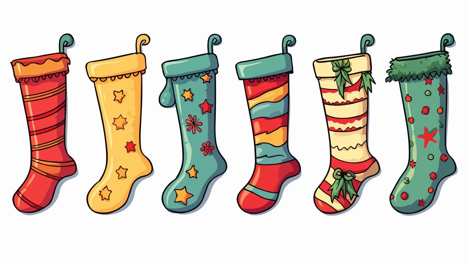 Christmas Stockings Cartoon Doodle Vector Illustration — free download from Dotvec