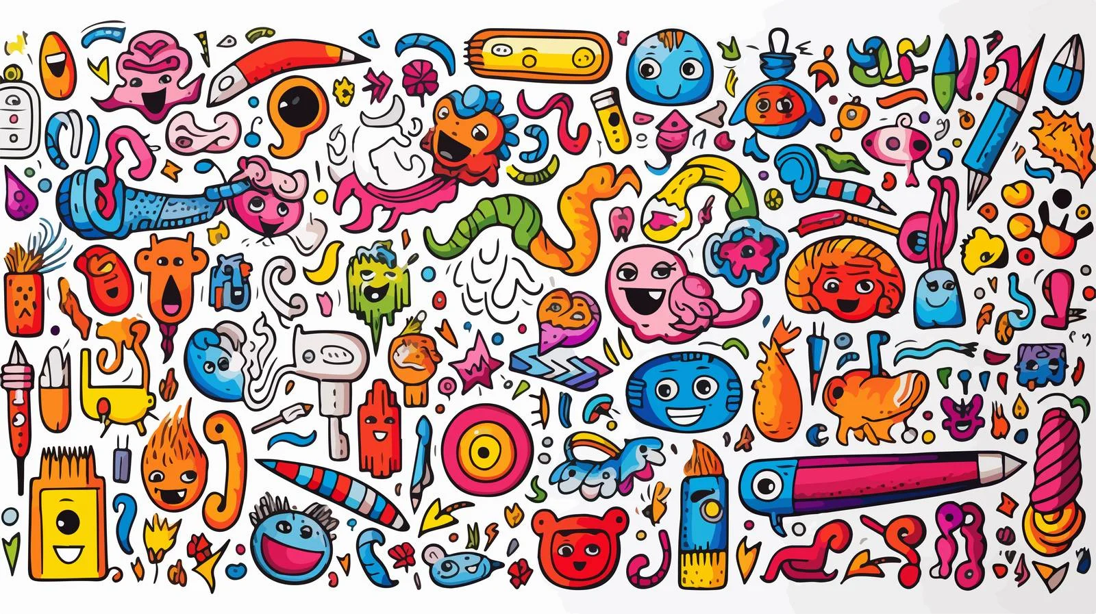 Coloring Crayon Cartoon Vector Illustration — free download from Dotvec