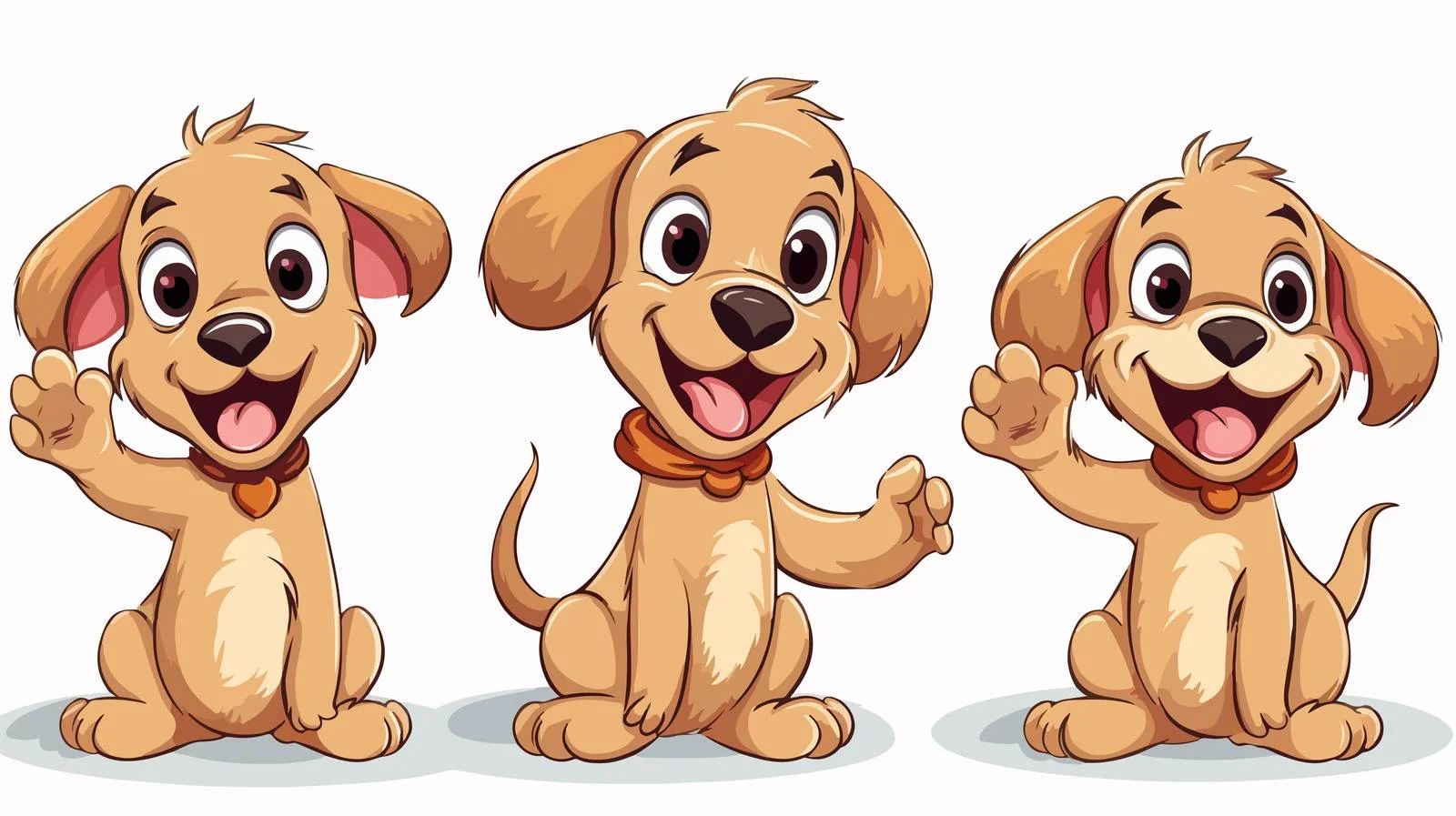 Friendly Dog Waving Cartoon Illustration — free download from Dotvec
