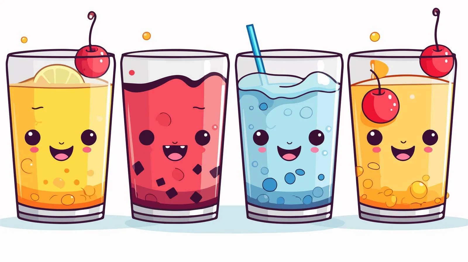 Cartoon Doodle Drink in Glass Tumbler — free download from Dotvec
