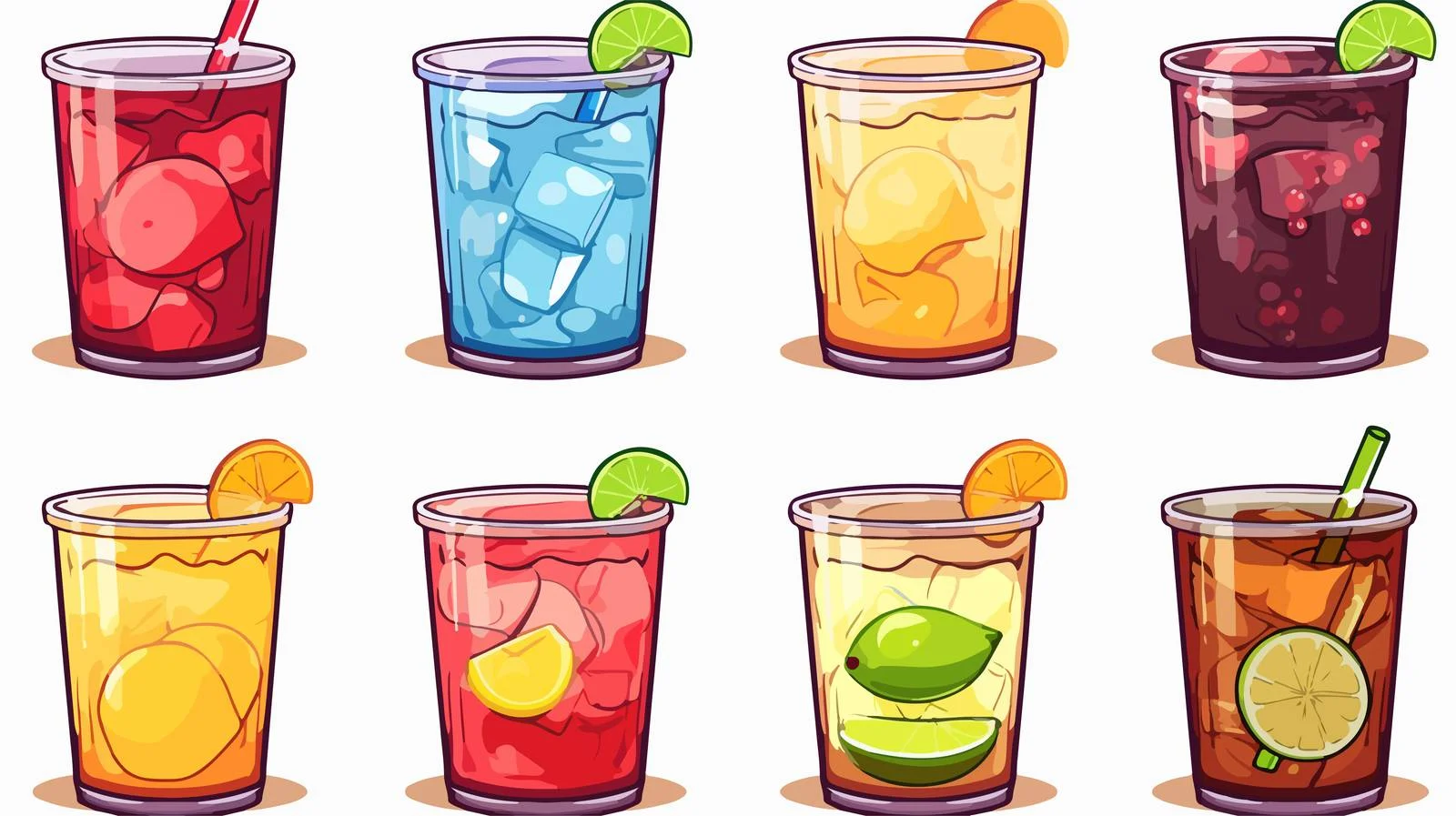 Cartoon Drink Glass Tumbler Vector Illustration — free download from Dotvec