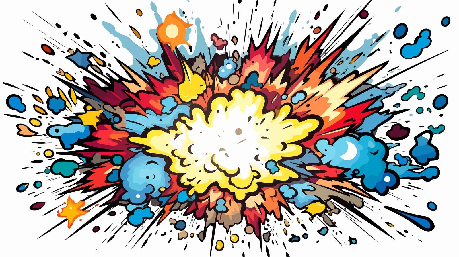 Exploding Cartoon Doodle Symbol — free download from Dotvec