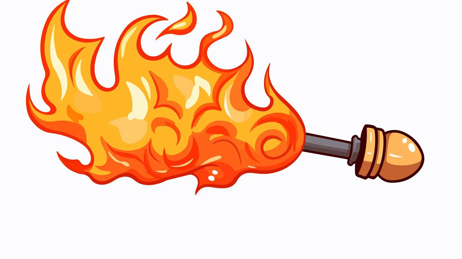 Cartoon Flaming Torch Vector Illustration — free download from Dotvec