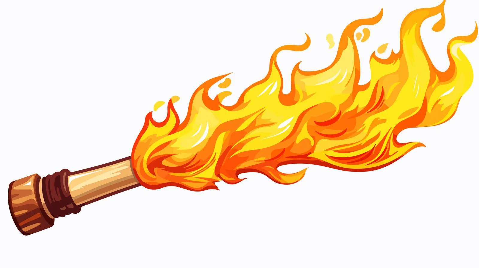 Cartoon Flaming Torch Vector Illustration — free download from Dotvec