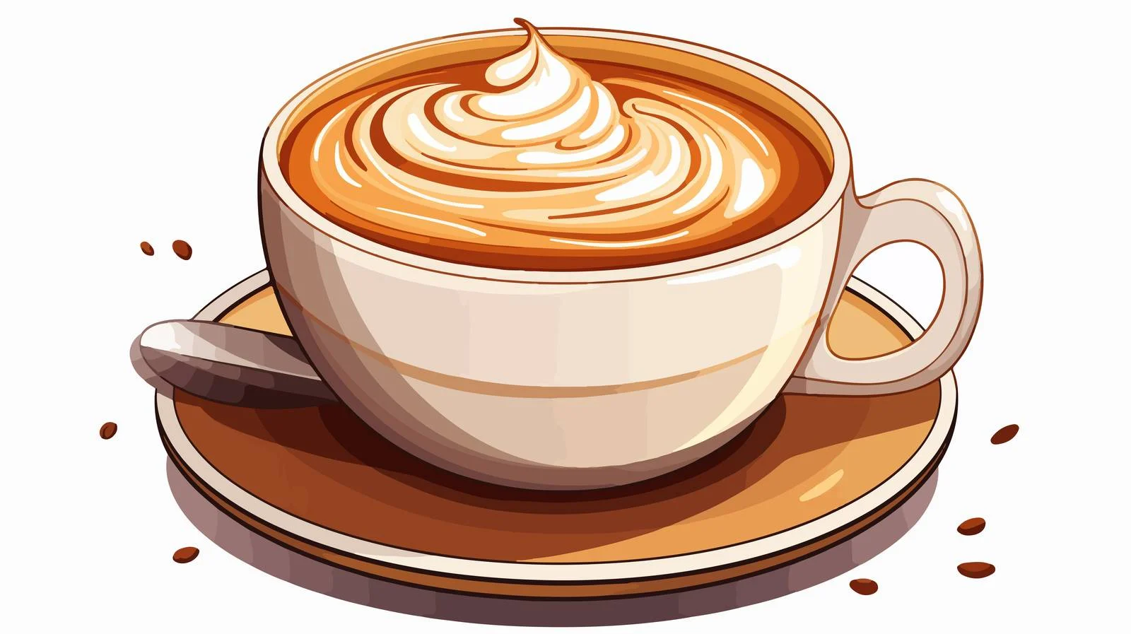 Whimsical Foamy Latte Doodle Illustration — free download from Dotvec
