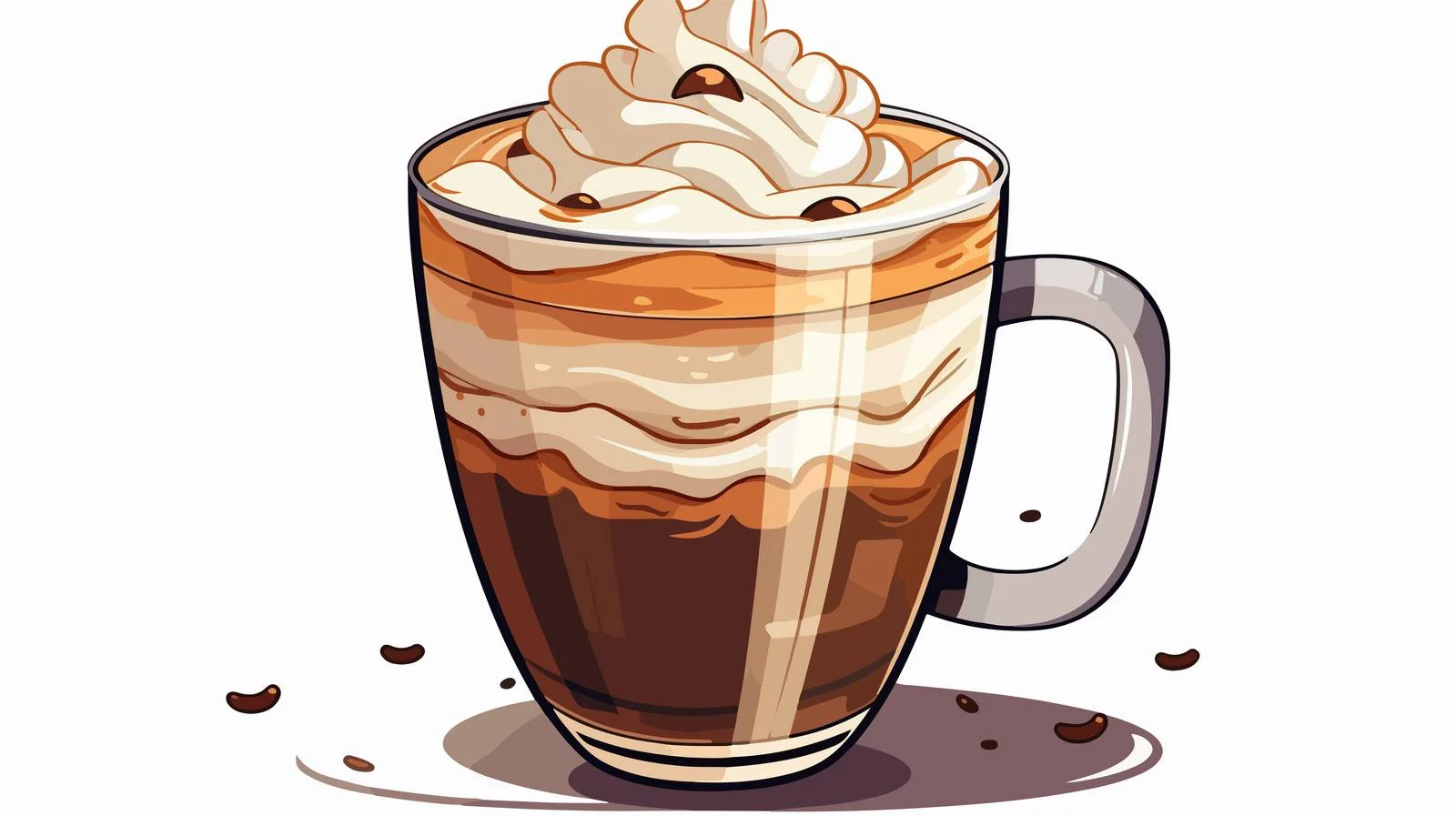 Foamy Latte Cartoon Doodle Illustration — free download from Dotvec