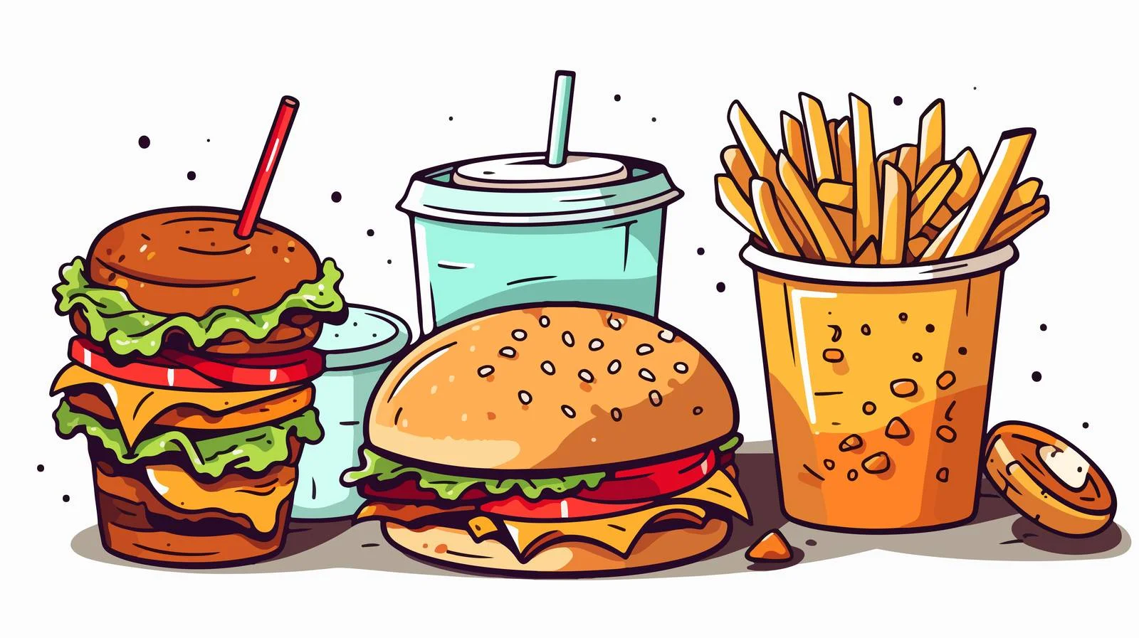 Cartoon Food Take-Out Illustration — free download from Dotvec