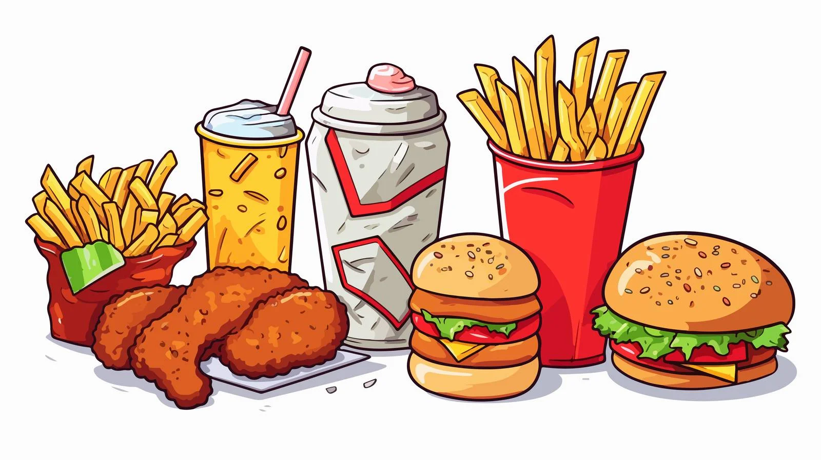 Cartoon Food Take-Out Illustration — free download from Dotvec