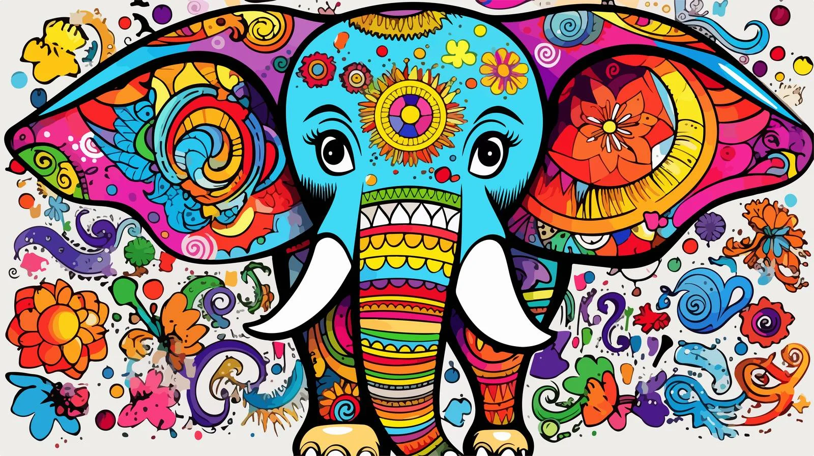Funny Elephant Cartoon Vector Illustration — free download from Dotvec