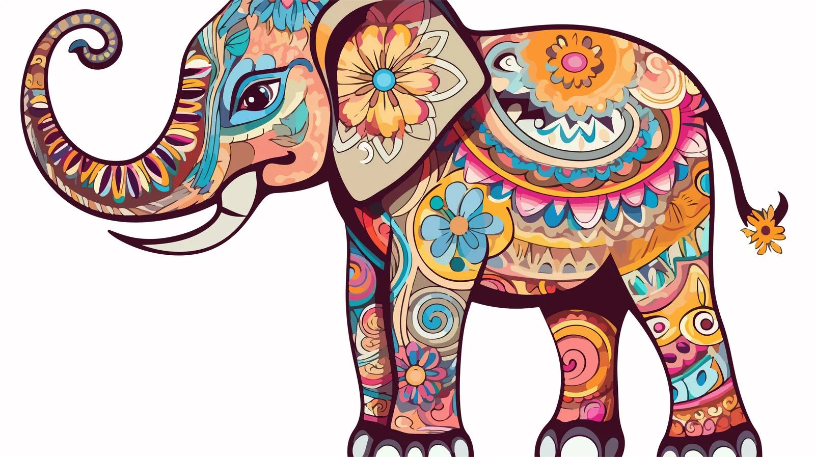 Playful Elephant Cartoon Vector Illustration — free download from Dotvec
