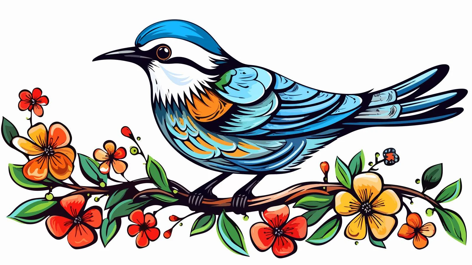 Cartoon Garden Bird Vector Illustration — free download from Dotvec