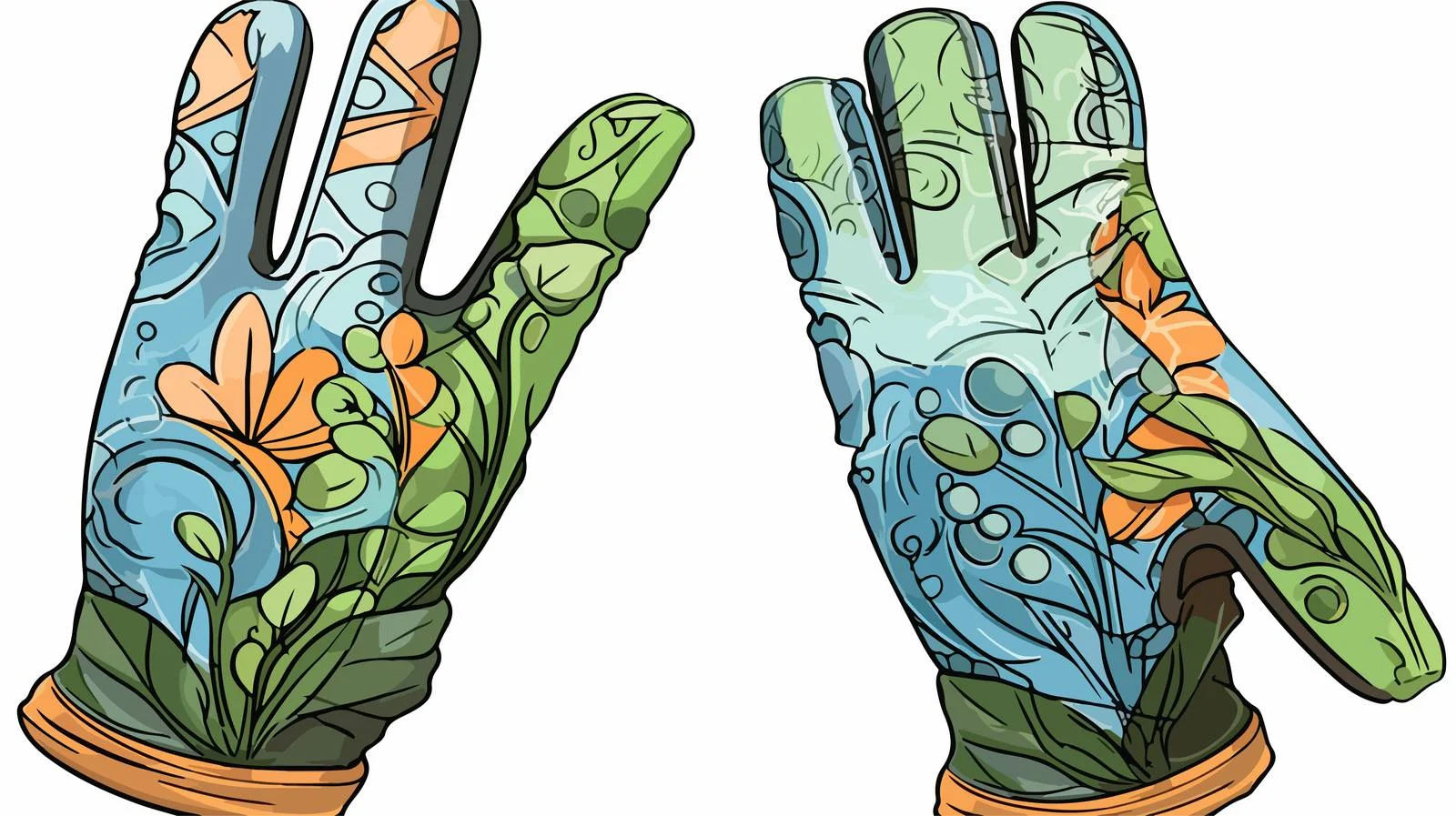 Cartoon Garden Gloves Stock Illustration — free download from Dotvec