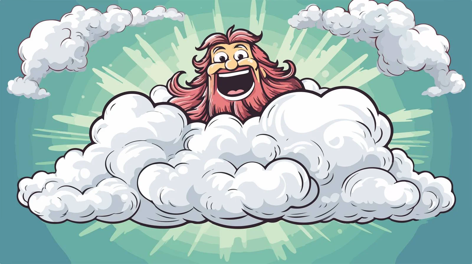 Divine Deity on Cloud Cartoon Vector — free download from Dotvec