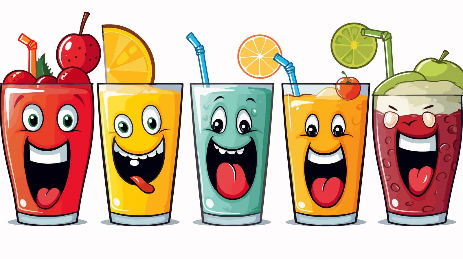 Cheerful Drink Doodles — free download from Dotvec