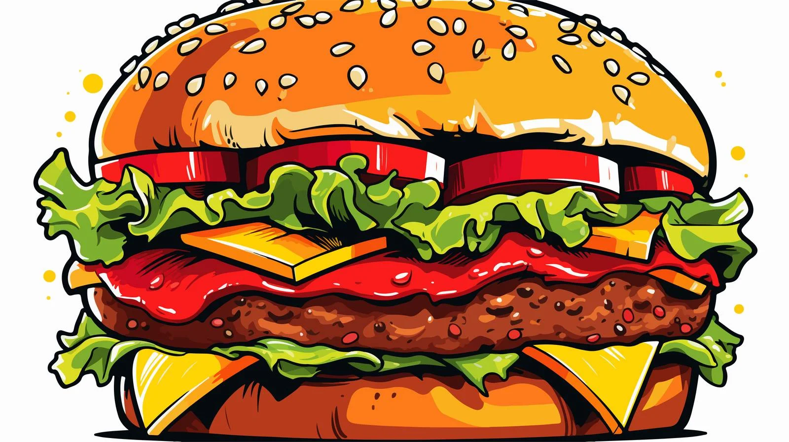 Cartoon Huge Burger Stock Vector — free download from Dotvec
