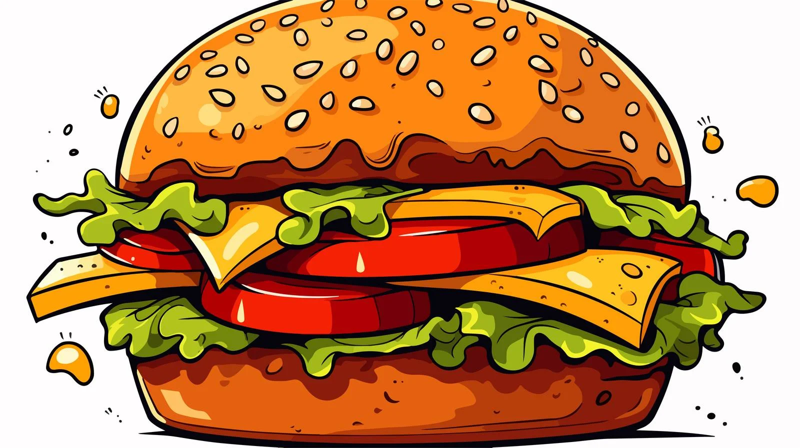 Whimsical Huge Burger Illustration — free download from Dotvec