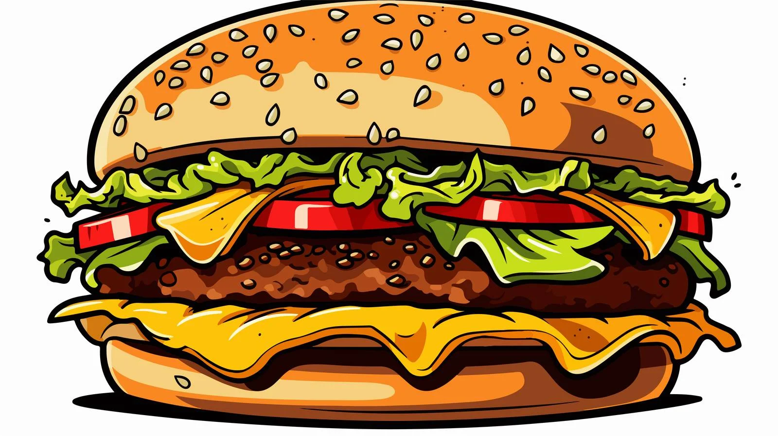 Cartoon Huge Burger Vector Illustration — free download from Dotvec