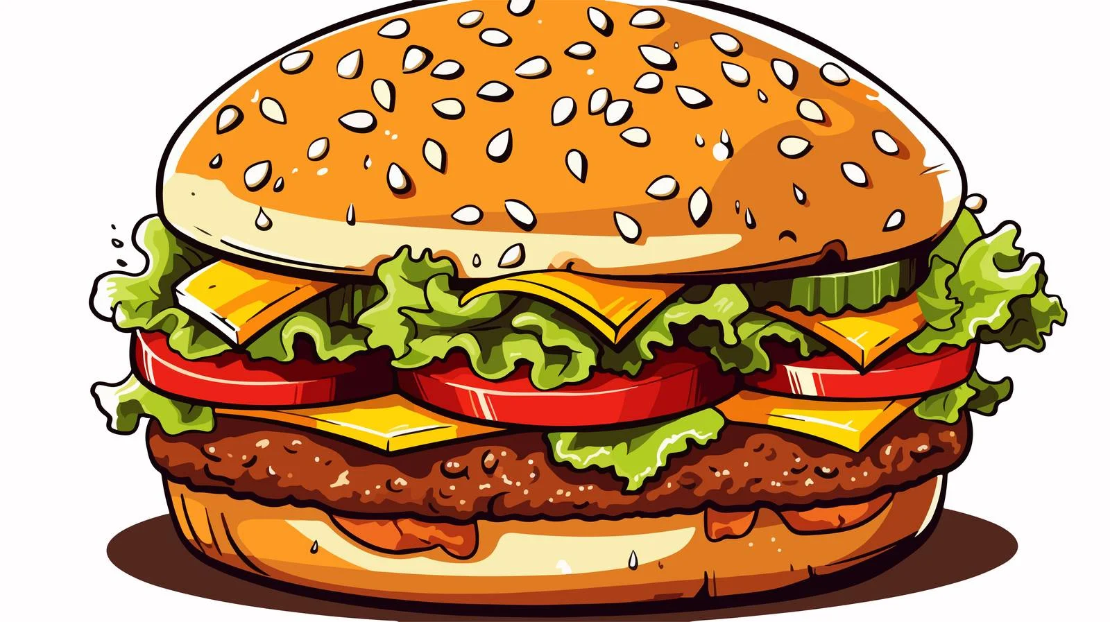 Cartoon Huge Burger Vector Illustration — free download from Dotvec