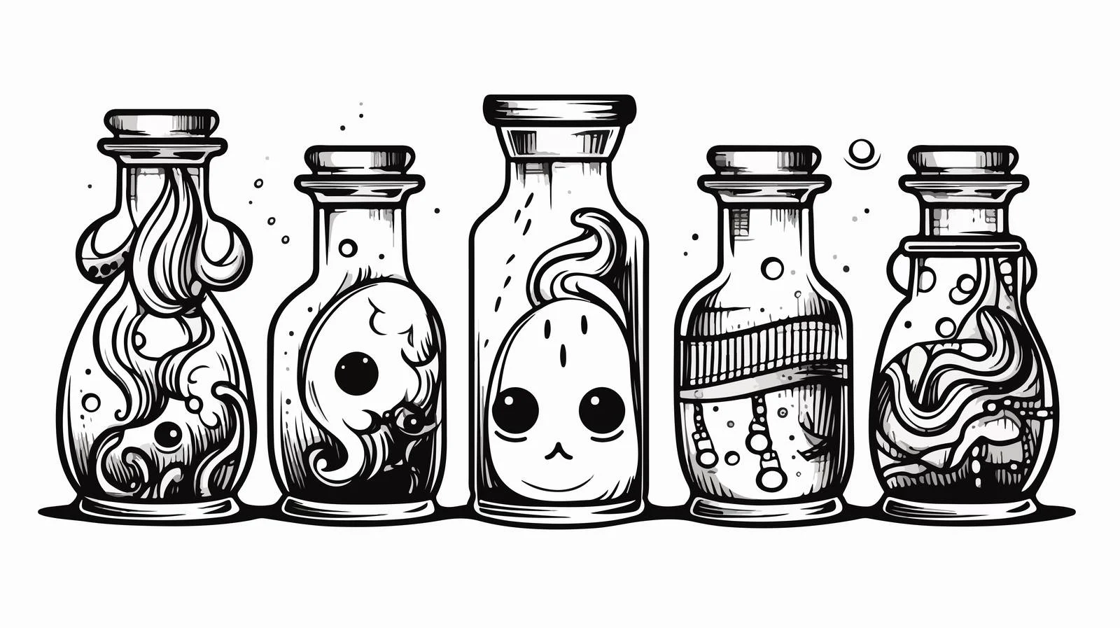 Cartoon Doodle Ink Bottle Vector Illustration — free download from Dotvec
