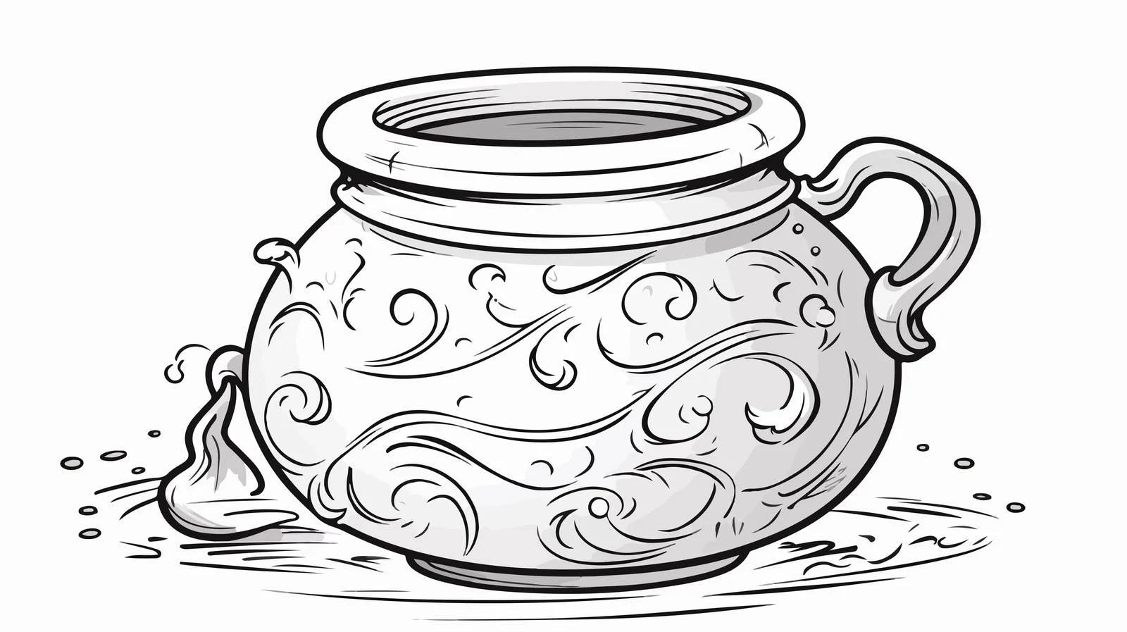 Cartoon Ink Pot Illustration — free download from Dotvec