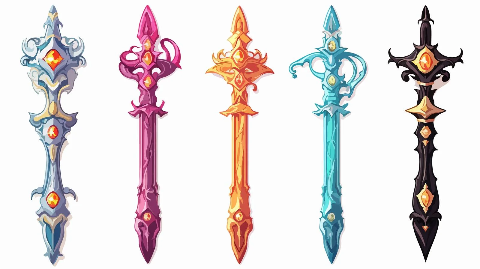 Cartoon Jeweled Sword Vector Illustration — free download from Dotvec