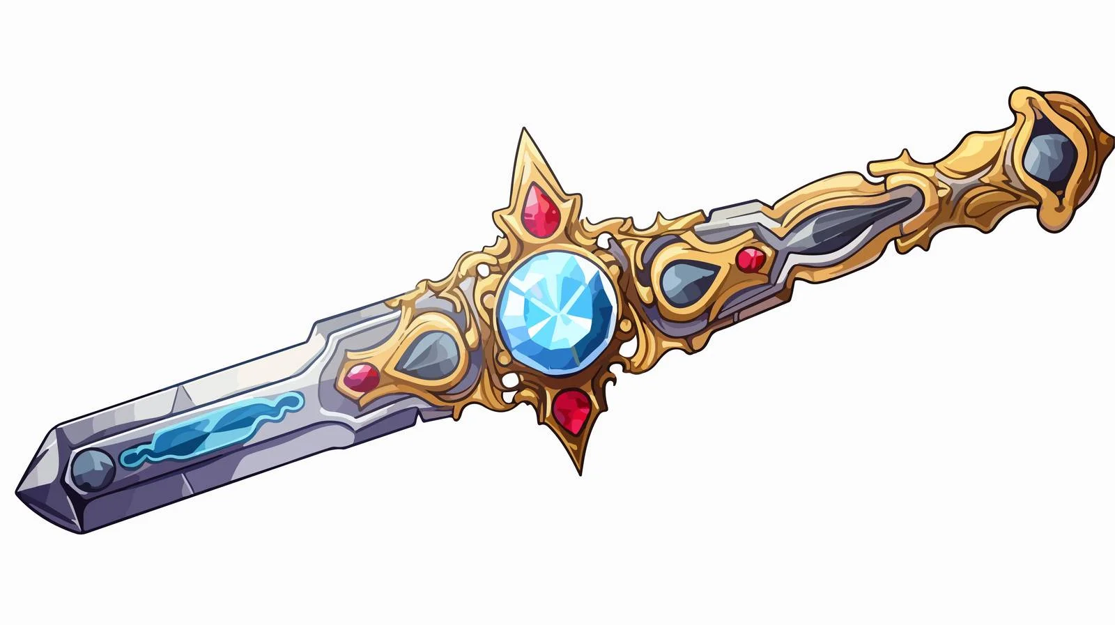 Whimsical Jeweled Sword Illustration — free download from Dotvec