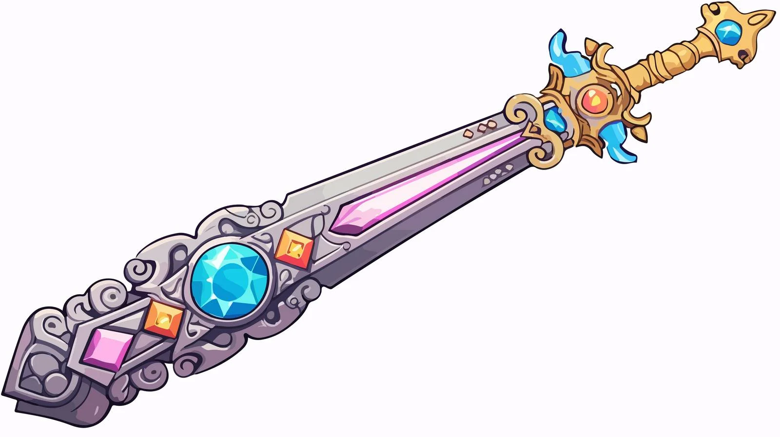 Cartoon Jeweled Sword Vector Illustration — free download from Dotvec
