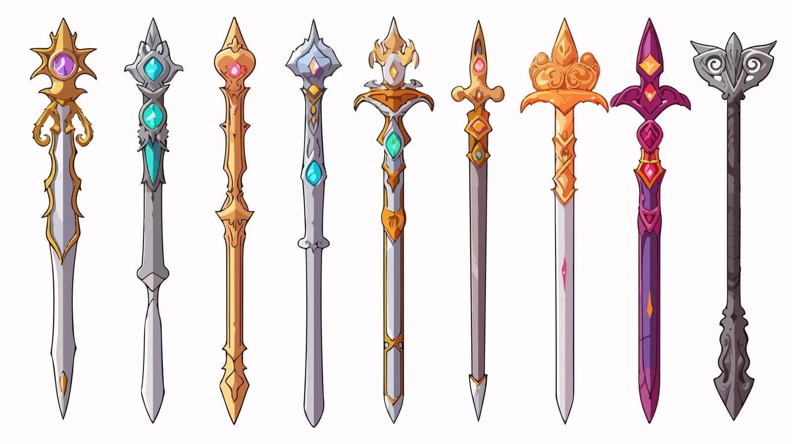 Cartoon Jeweled Sword Vector Illustration — free download from Dotvec