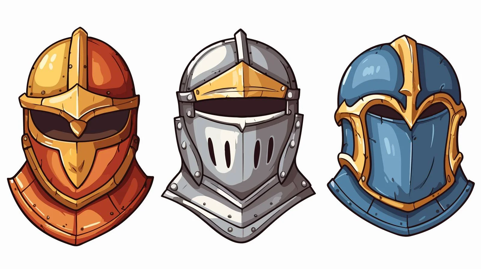 Medieval Knights Helmet Illustration – free knights image from Dotvec