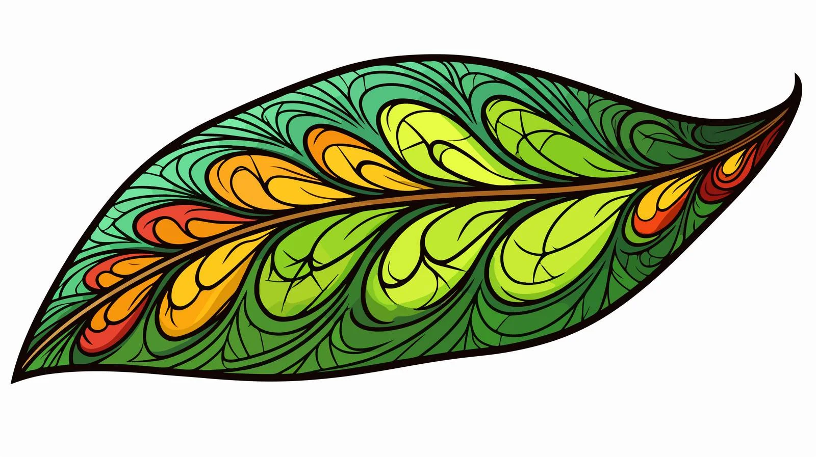 Whimsical Leaf Vector Illustration — free download from Dotvec