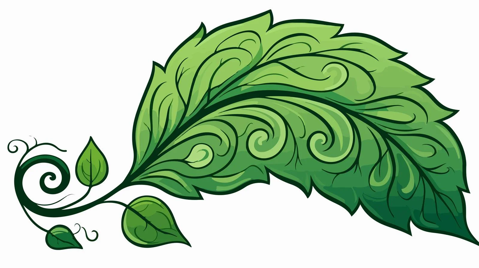 Whimsical Leaf Vector Illustration — free download from Dotvec