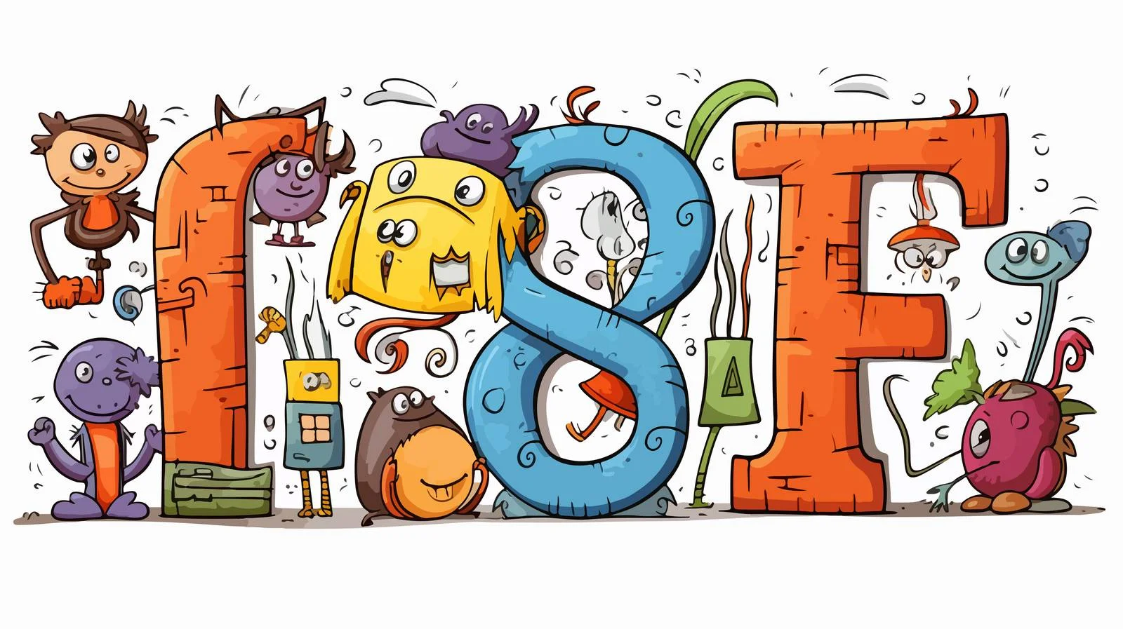 Cartoon Doodle Letter Grades Vector Illustration — free download from Dotvec