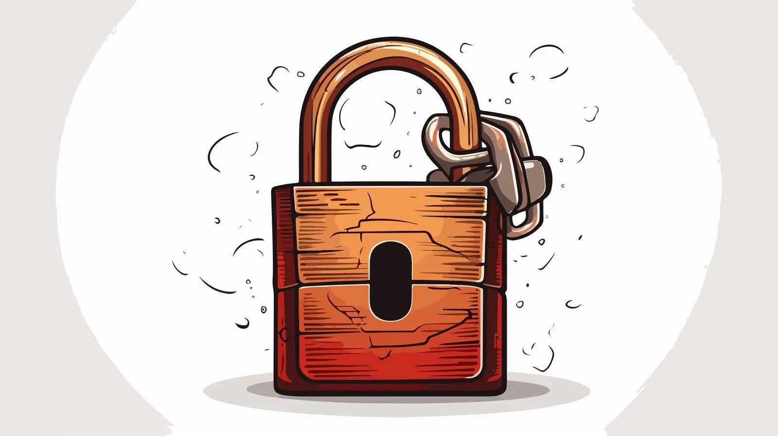 Cartoon Padlock Illustration — free download from Dotvec