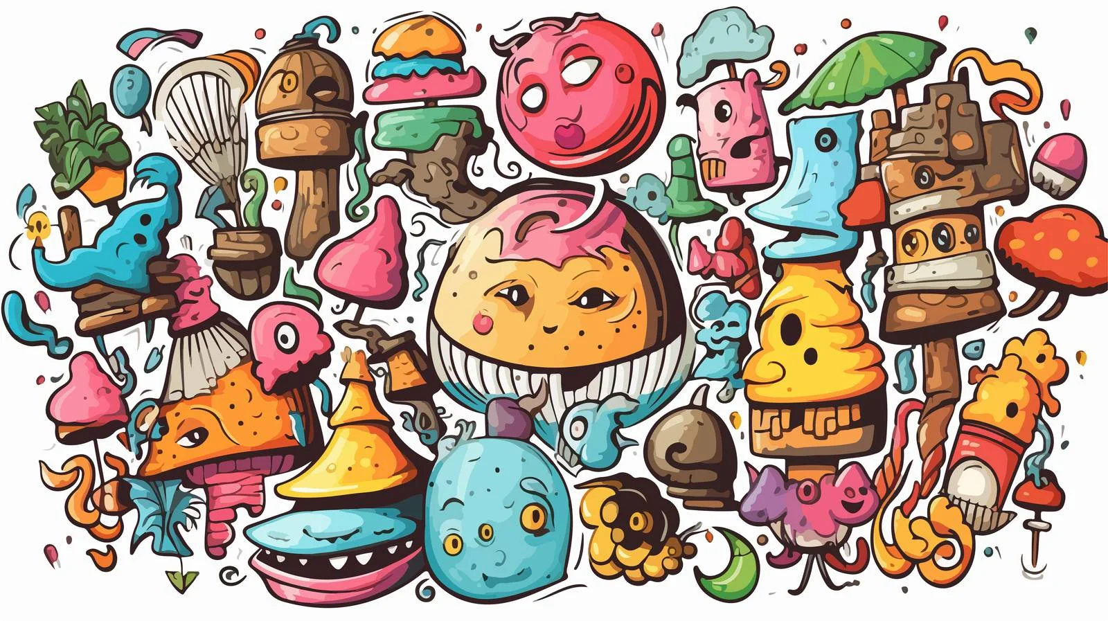 Whimsical Cartoon Magnet Illustration — free download from Dotvec